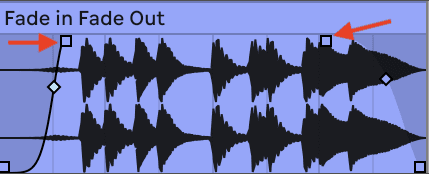 Screen shot from Ableton Live showing Fades being drawn.
