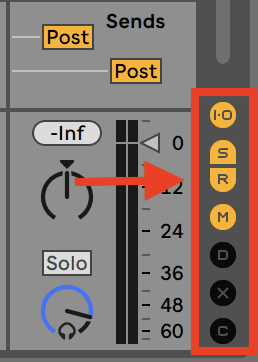 Screen shot from Ableton Live showing Mixer view options.